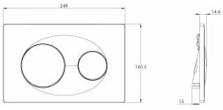 Кнопка смыва Azario KAPRIS AZ-8200-0011 двойная, хром глянец